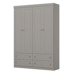 Guarda Roupa Infantil Mississipi 4 Portas Cinza - Henn
