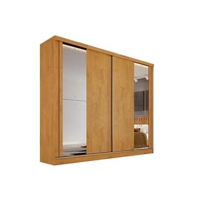Guarda Roupa 2 Portas de Correr (2 c/ Espelho) e 4 Gavetas Monterey Peroba - Europa