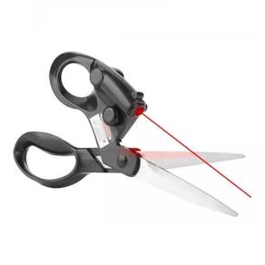 Tesoura Com Mira Laser Guia Corte Tecidos Patchwork Artesanato Papel Raio Precisao Multiuso Costura Hobby