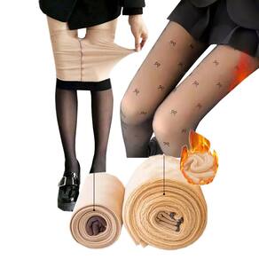 Kit 2 Meia Calça Translúcida: 1 Desenho Laço de Fita Pelúcia 220 gr + 1 Fio 40 Lisa 80gr