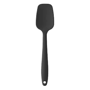 Espátula De Silicone Grande 28Cm Preta Reforçada Funda Reta