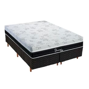 Cama Box Queen: Colchão Molas Ensacadas Polar Diamond + Base CRC Rústico Black (158x198)