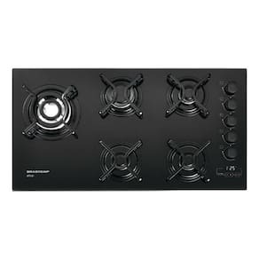 Cooktop A Gas 5 Bocas Vidro Preto Bivolt 85x46cm - Brastemp