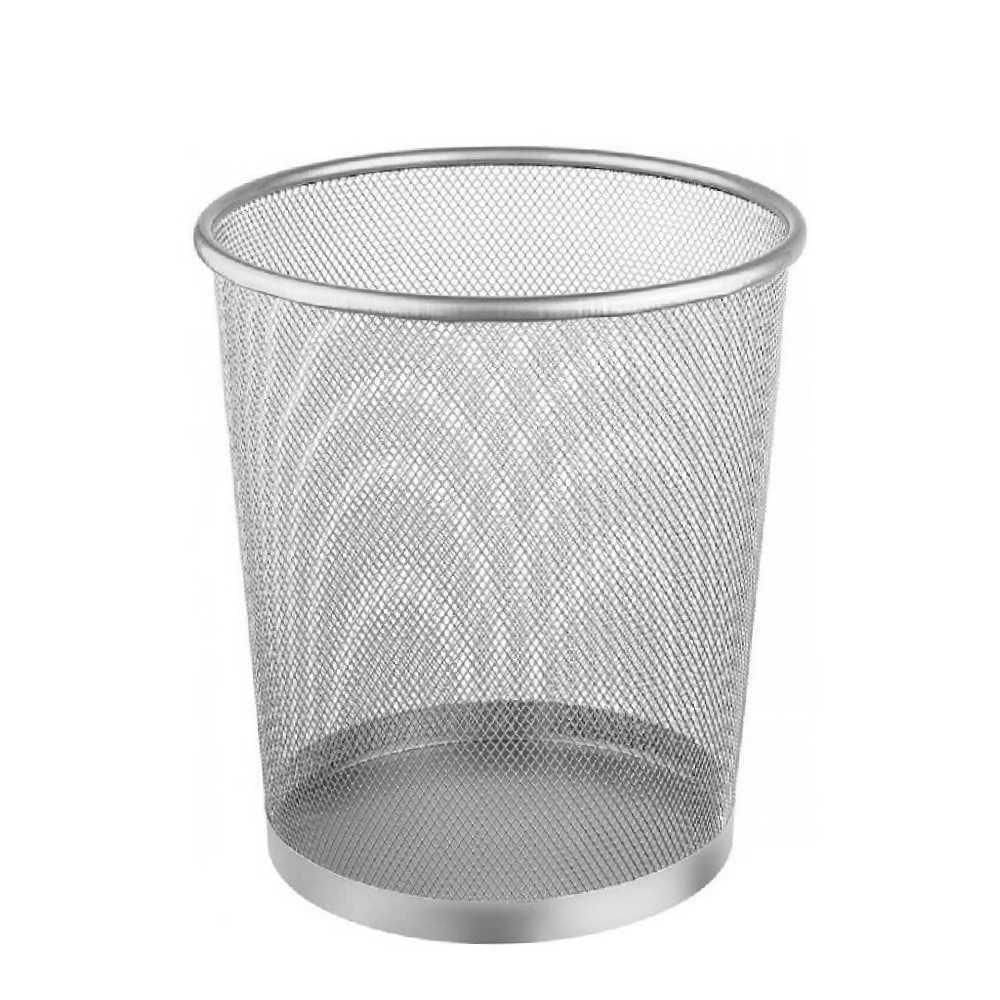 Cesto De Lixo Aramado Metal Lixeira Para Escritorio Sala Consultorio Telado Vazado 10 Litros Preto; Tamanho: U