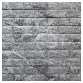 Placa Tijolinho De Parede Papel Painel 3d Tijolo Cinza Auto Adesivo 77x70cm Revestimento Espuma Autocolante