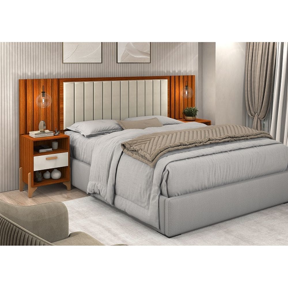 Cabeceira Queen Onix 1.60 Ripado Cinamomo/Off White – Vitamov