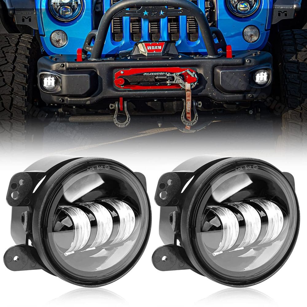 Faróis de neblina KARSAM LED de 4 polegadas para Jeep Wrangler JK JKU JLU