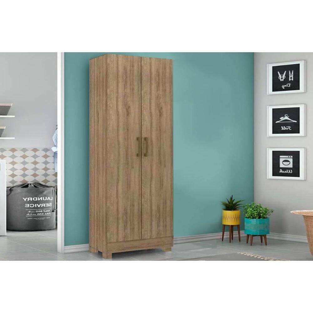 Armário Multiuso Casal 626 c/ 2 Portas e Pés Noce - Carraro