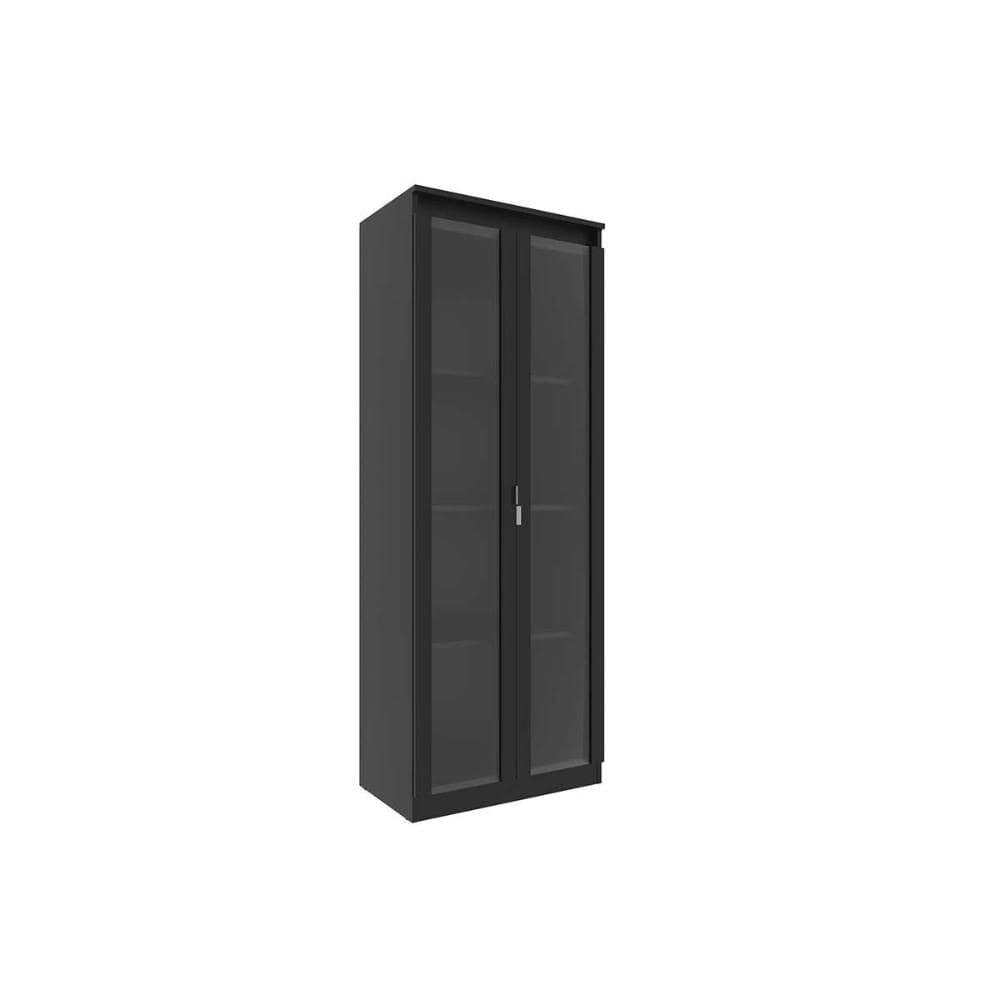 Cristaleira Sala Jantar ME-4189 c/ 2 Portas de Vidro e 3 Prateleiras Preto - Tecno Mobili