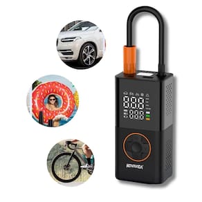 Mini Bomba de Ar Portátil 150 PSI Leve e Compacta Recarregável Digital Com Luz LED Calibre