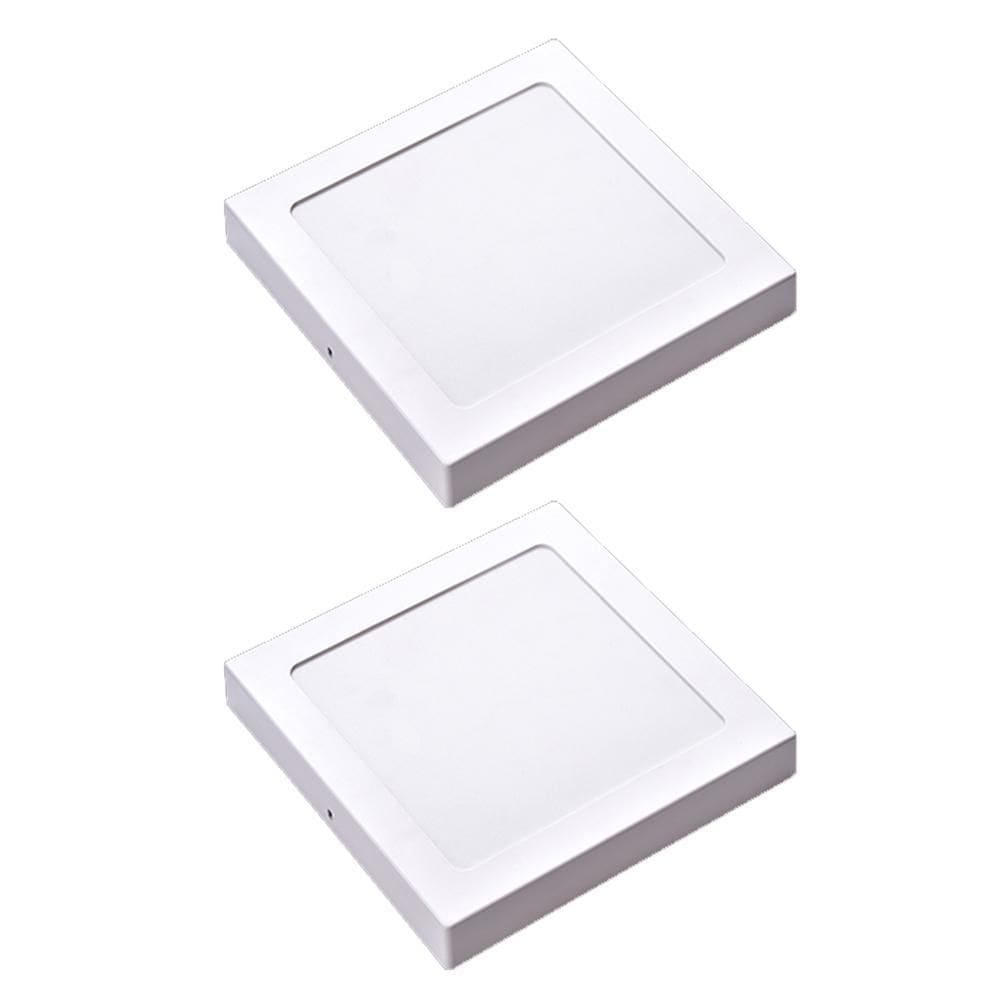 Kit 2 Painel Plafon Led Sobrepor Quad Branca 6500K 12W 17Cm