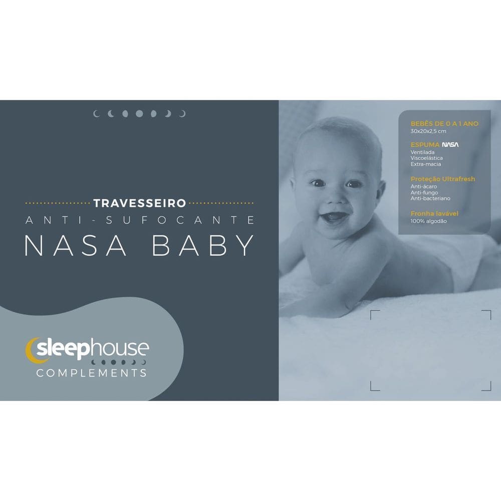 Travesseiro Anti-Sufocante Baby  20x30x3 cm - Sleep Complements