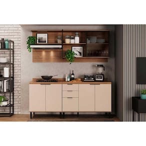 Cozinha Modulada Carraro Alpha Alpha 3 Peças (1Aéreo+2Balcões) C3P37 Freijo/Off White-Carraro