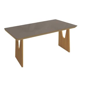Mesa Multiuso Cozinha Mila Premium Madeira Maciça c/ Tampo Madeirado c/ Vidro 200x100cm Carvalho/Freijo Bronze - Kappesberg