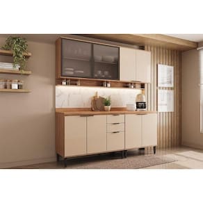 Cozinha Modulada Carraro Alpha Alpha 4 Peças (2Aéreos+2Balcões) C4P178 Freijo/Off White-Carraro