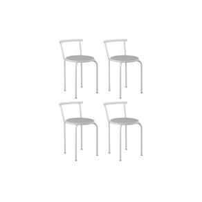 Kit 4 Banqueta de Cozinha 105 4 Uni Branco/Courano Branco - Carraro