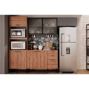 Cozinha Modulada Carraro Alpha Alpha 4 Peças (2Aéreos+1Balcão+1TorreQuente) C4P204 Freijo/Cinza-Carraro