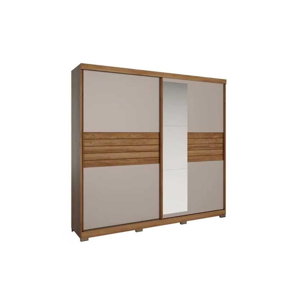 Guarda Roupa 2 Portas (1 c/ Espelho) e 4 Gavetas Magnum 1175 Freijo/Avela - Carraro