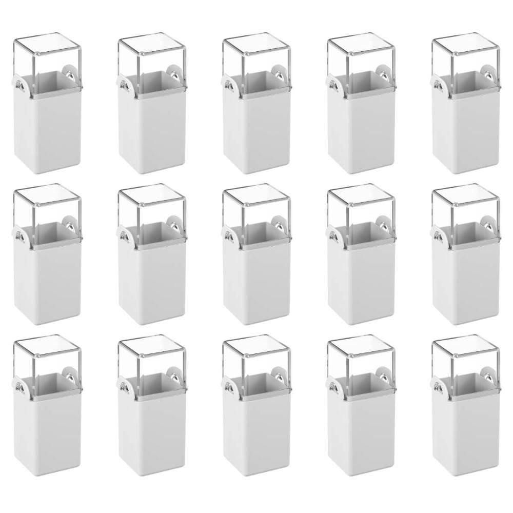 Kit 15 Paliteiros de Mesa 5x4x8cm Porta Palito 70ml Coza Plástico Branco Restaurante