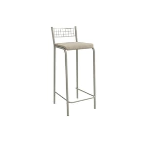 Banqueta de Cozinha Gênova 1B705NK Aço 1 Un Niquel/Linho Bege Fendi - Kappesberg