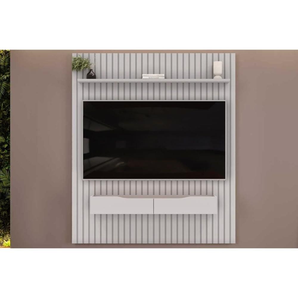 Home p/ TV até 65 Pol Pratic Ripado c/ 2 Gavetas 183x240cm Bali - DJ Móveis