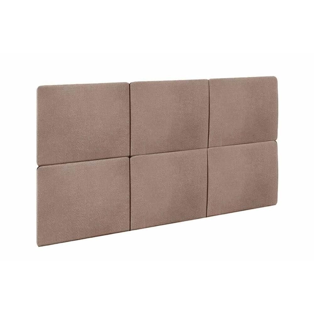 Painel de Cama Box Estofada Modulada Lucca (3un) Casal/Queen - Linho Capuccino - Rufato