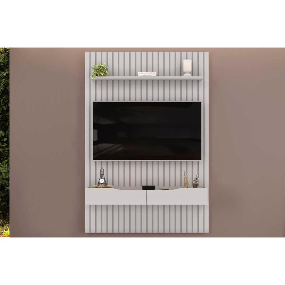 Home p/ TV até 55 Pol Pratic Ripado c/ 2 Gavetas 143x240cm Bali - DJ Móveis