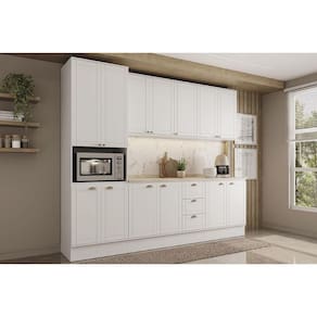 Kit Cozinha Modulada 5 Peças Bella (2Aéreos+2Balcões+1Paneleiro) C5P121 Branco - Carraro