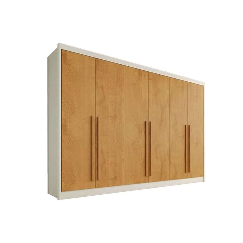 Guarda Roupa 6 Portas e 4 Gavetas Alba Plus Off White/Peroba - Europa