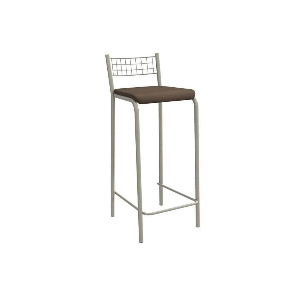 Banqueta de Cozinha Gênova 1B705NK Aço 1 Un Niquel/Suede Cappuccino - Kappesberg