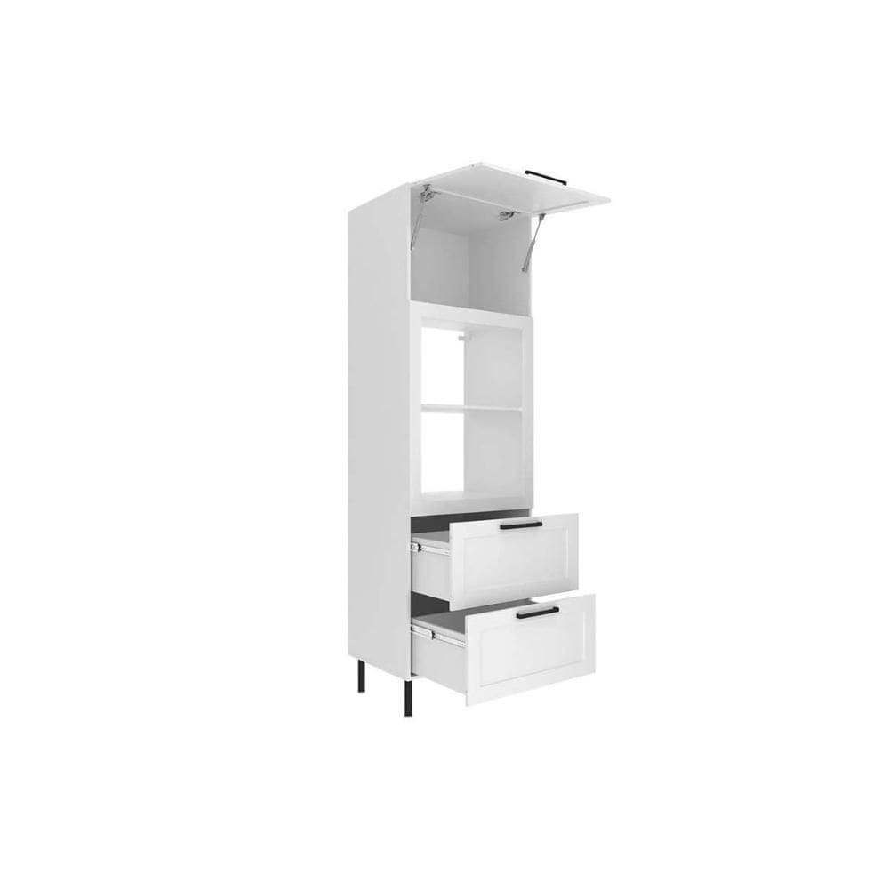 Paneleiro de Cozinha Modulado CZ-3306 c/ 1 Porta 2 Gavetas e c/ 1 Nicho p/ Forno 70cm Branco - Tecno Mobili