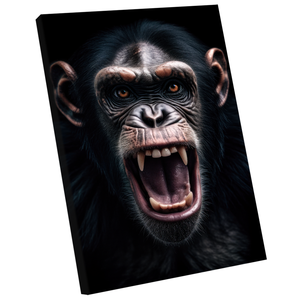 Quadro Decorativo Chimpanzé Nervoso