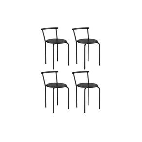 Kit 4 Banquetas Sala Jantar 105 4 Uni Preto/Courano Preto - Carraro