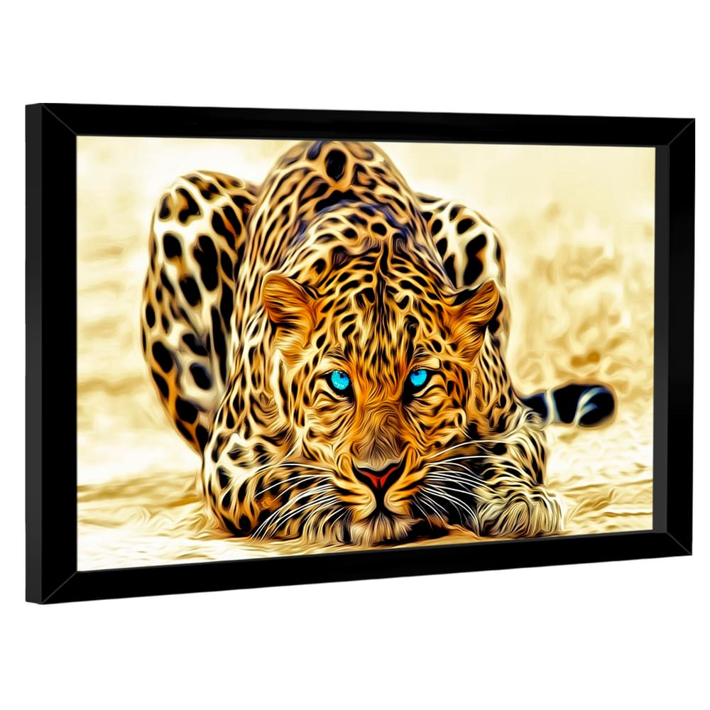 Quadro Decorativo Leopardo Olhos Azuis