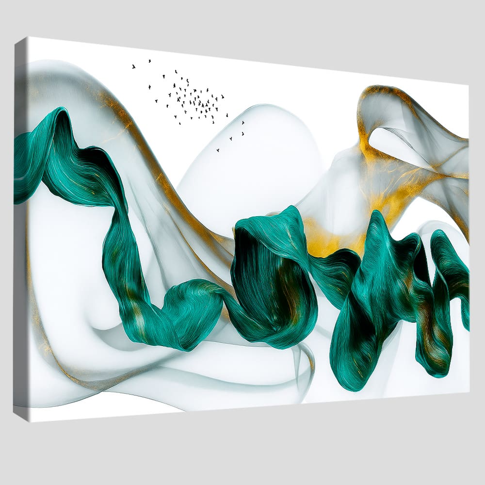 Quadro Decorativo Abstrato Fita Azul