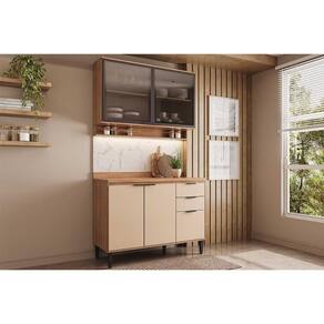 Cozinha Modulada Carraro Alpha Alpha 2 Peças (1Aéreo+1Balcão) C2P52 Freijo/Off White-Carraro