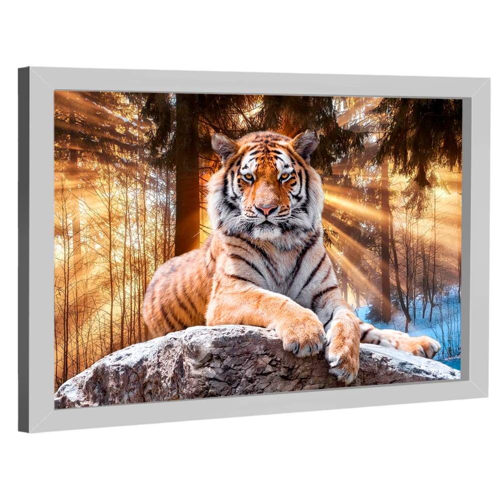 Quadro Decorativo Tigre Iluminado