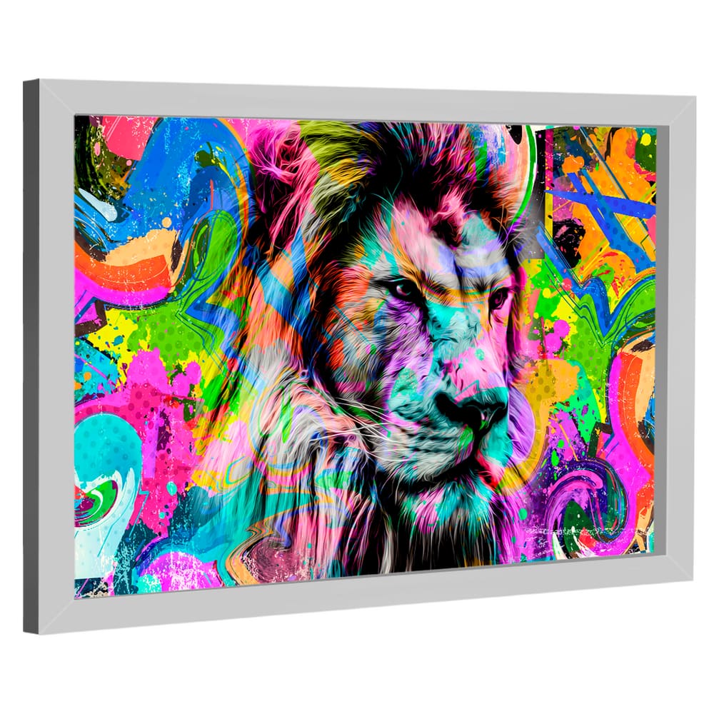 Quadro Decorativo Leão Pop Art