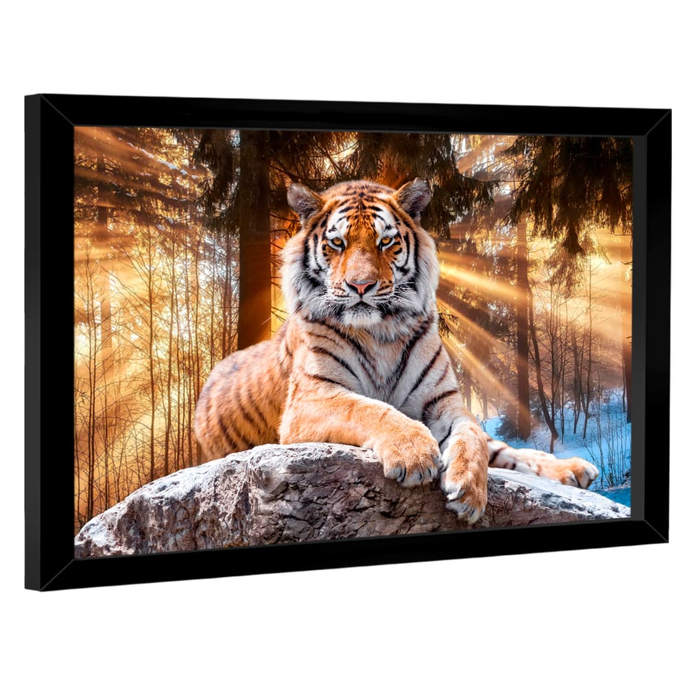 Quadro Decorativo Tigre Iluminado