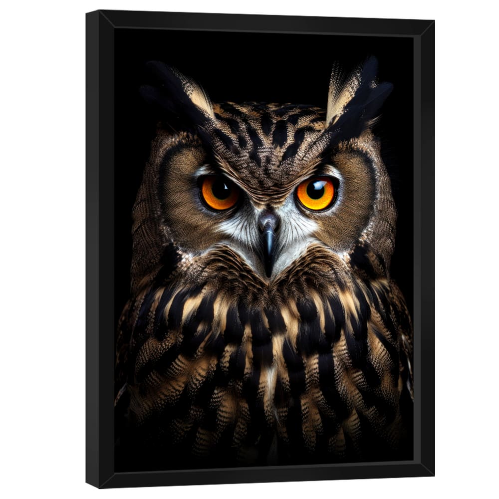 Quadro Decorativo Coruja no Preto
