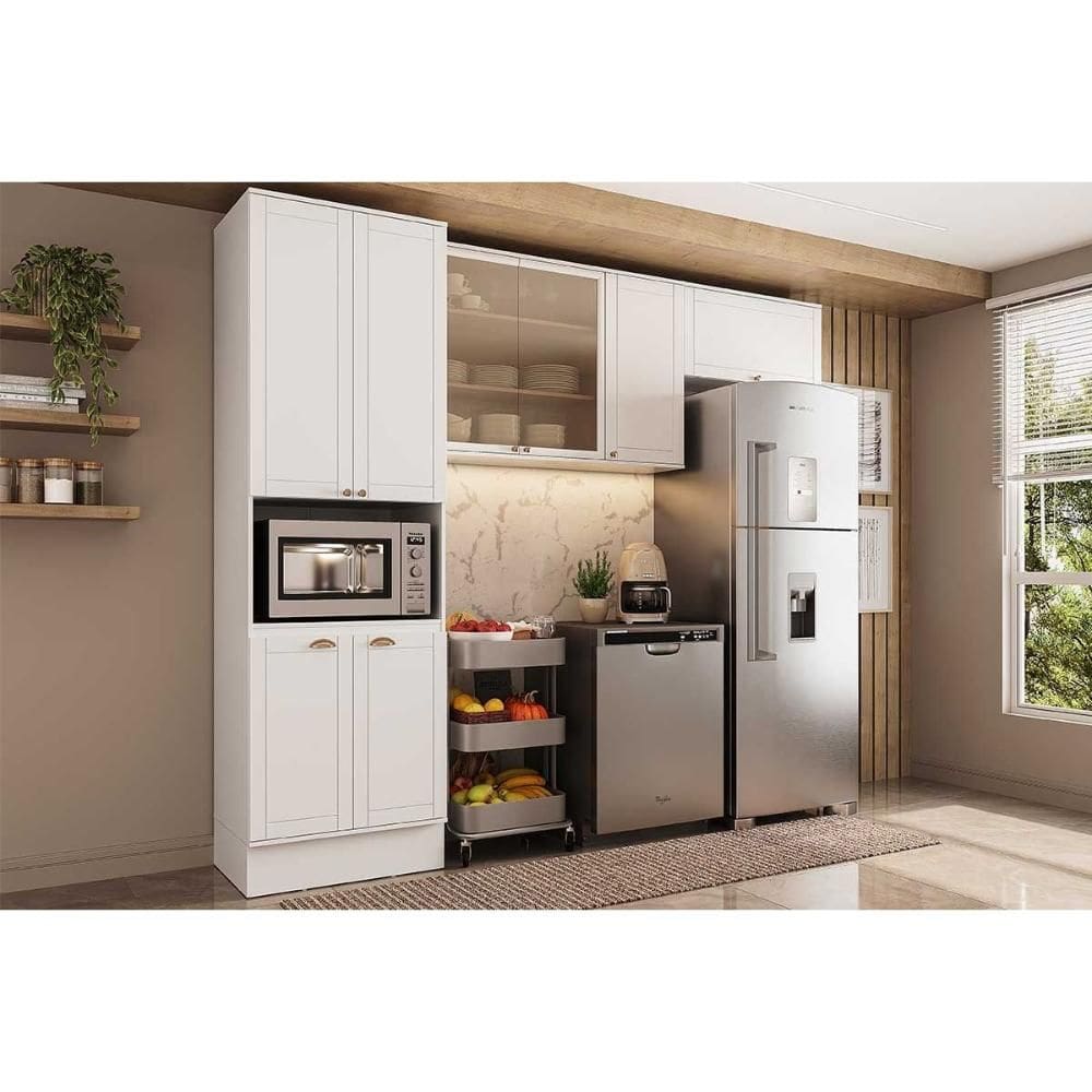 Cozinha Modulada Carraro Bella 3 Peças (2Aéreos+1Paneleiro) C3P27 Branco-Carraro