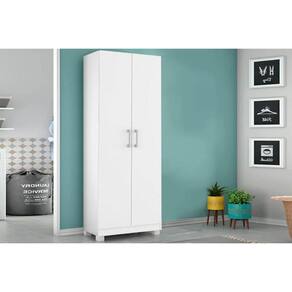 Armário Multiuso Casal 626 c/ 2 Portas e Pés Branco - Carraro