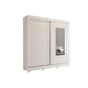 Guarda Roupas 2 Portas de Correr (1 c/ Espelho) e 8 Gavetas Ilheus Branco - Panan