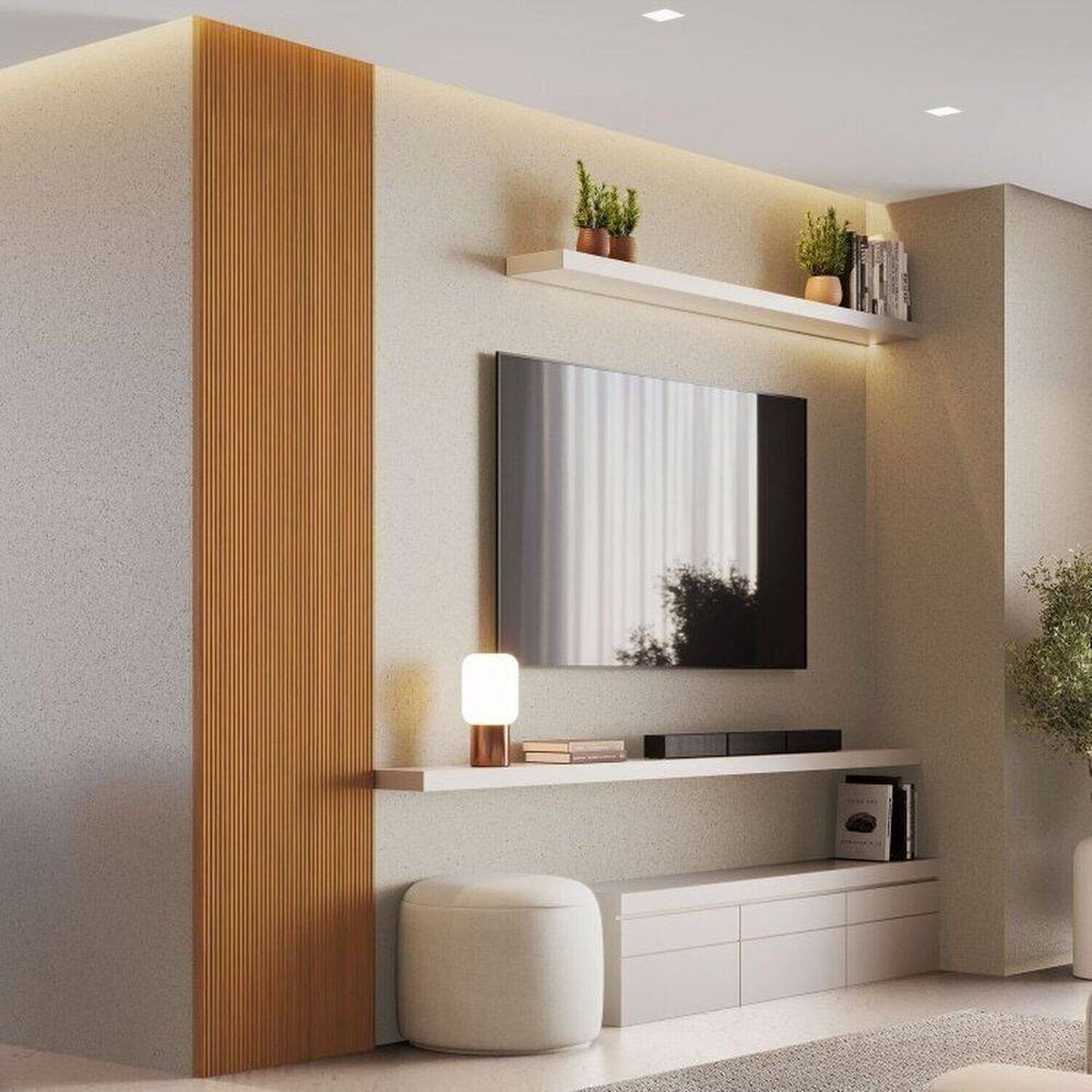 Kit 3 Placas de Painel Ripado Toronto 250cm X 58cm X 3,3mm rende 4,35m² - Ecorevest Freijó