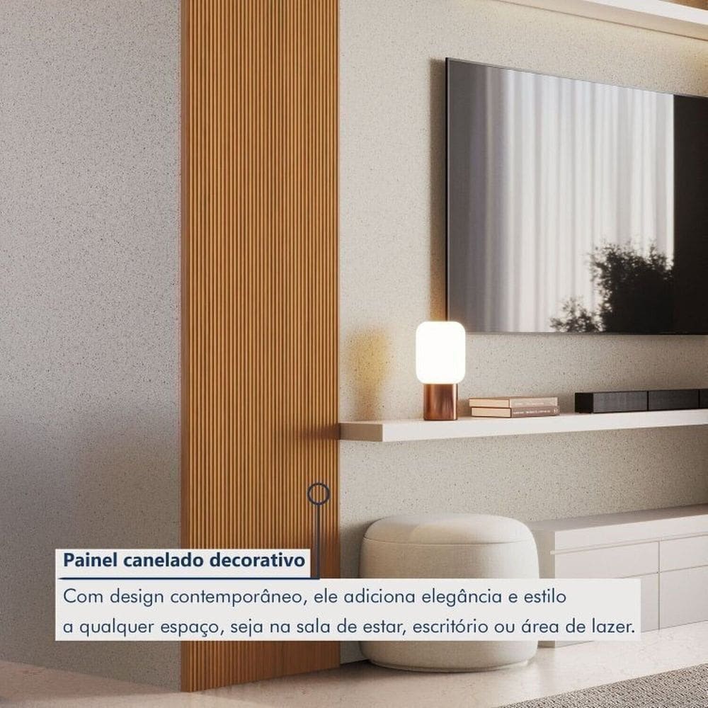 Kit 4 Placas de Painel Ripado Toronto 250cm X 58cm X 3,3mm rende 5,8m² - Ecorevest Freijó