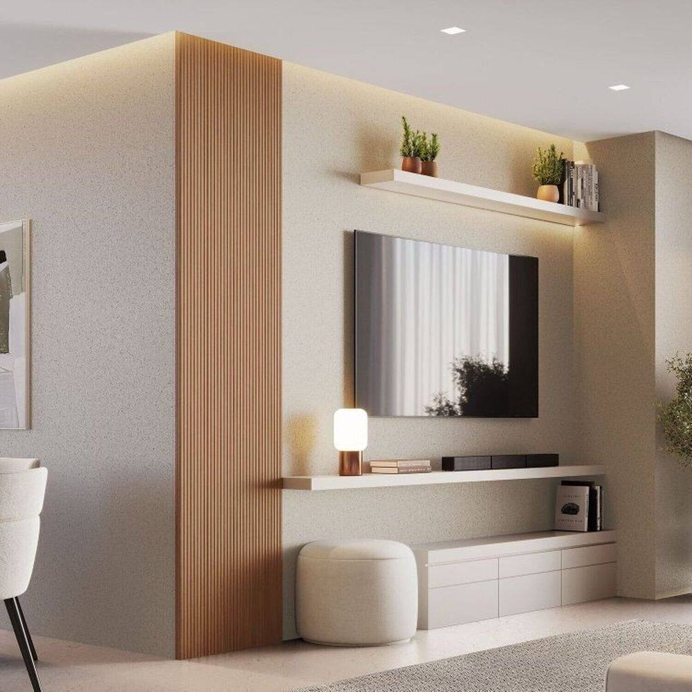 Kit 4 Placas de Painel Ripado Tóquio 250cm X 58cm X 3,3mm rende 5,8m² - Ecorevest Itapuã