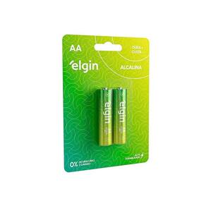 Pilha Alcalina Aa2 Elgin Cartela Com 02 Unidades