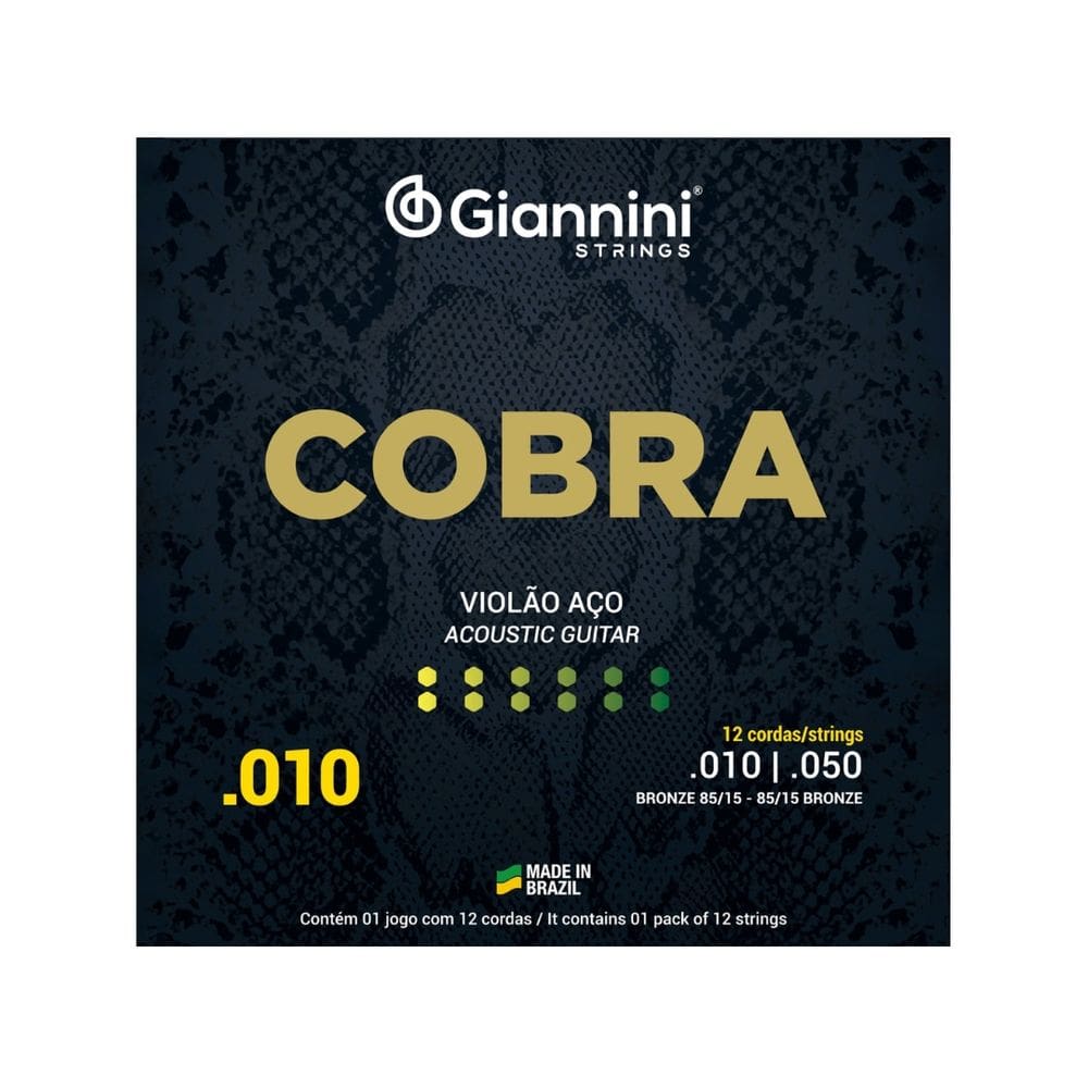 Encordoamento Giannini P/violão Bronze 85/15 Media 12 Cordas Geef12m