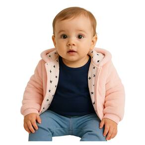 Jaqueta Infantil Menina Sem Capuz Gorro Fleece Plush Inverno
