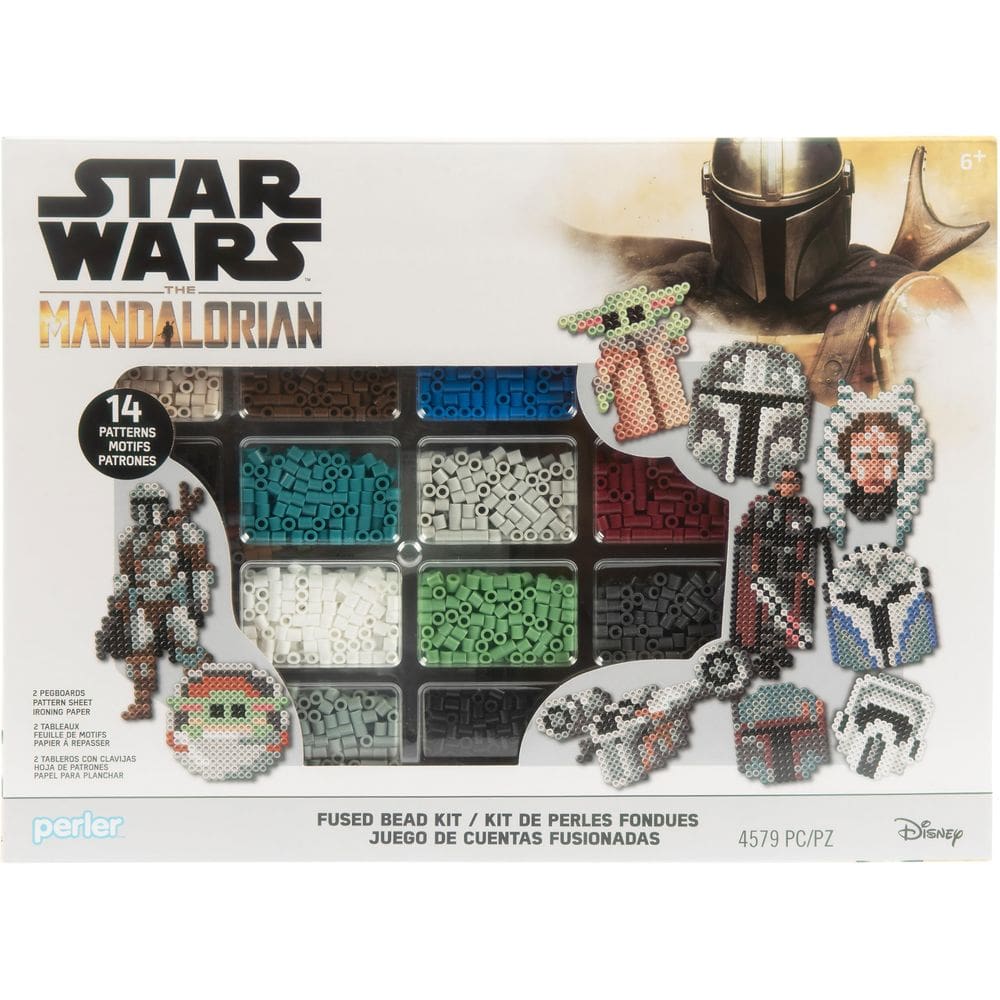 Kit de miçangas fundidas Perler Star Wars The Mandalorian com 4579 miçangas